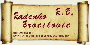 Radenko Broćilović vizit kartica